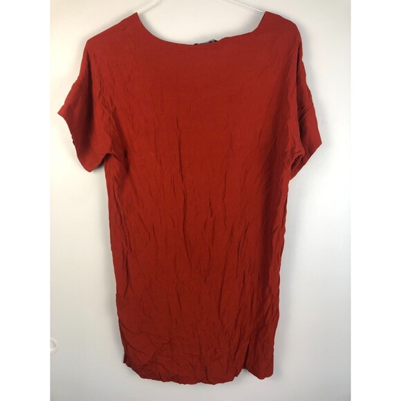 Madewell Novel Orange Shift Dress V-Neck Size Medium Basics Minimalist - Picture 6 of 9